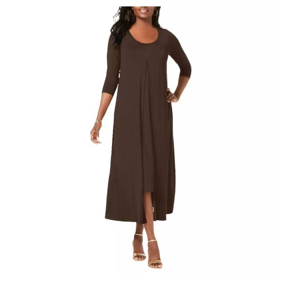 Size 18/20 2X BEIGE KNIT DOUBLE LAYERED DRESS Fall Winter Wedding PLUS SIZE - Picture 8 of 9